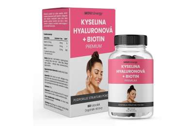 MOVit Kyselina hyaluronová+Biotin PREMIUM - Гиалуроновая кислота+Биотин ПРЕМИУМ тоб.60